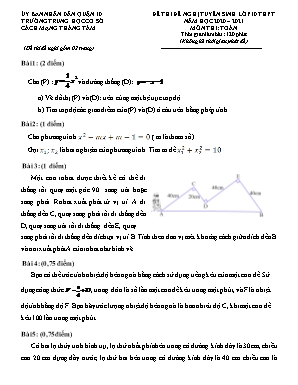 Đề thi đề nghị tuyển sinh Lớp 10 THPT môn Toán - Năm học 2020-2021 - Trường THCS Cách mạng Tháng 8